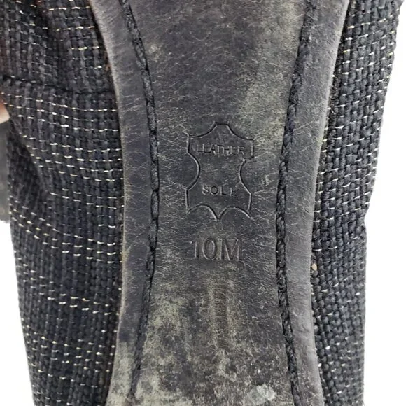 Tory Burch Caroline Arabia Black Elastic Flats 10M, Flaws - Picture 4 of 13